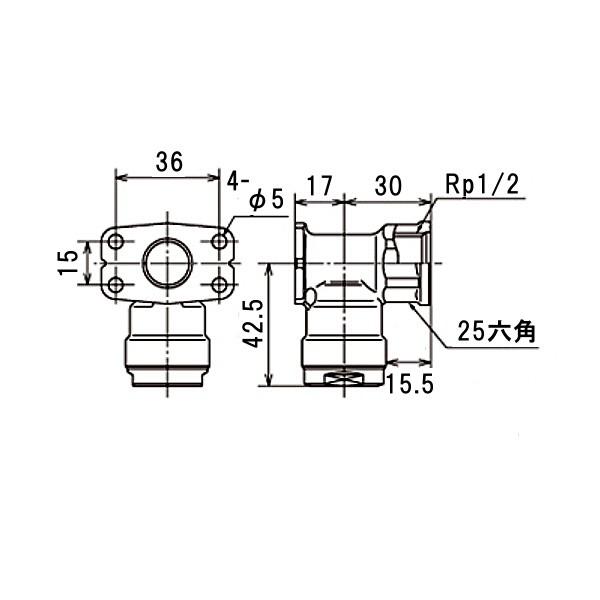 オンダ製作所 ダブルロックジョイント 座付水栓エルボ WL5型 WL5-1313 