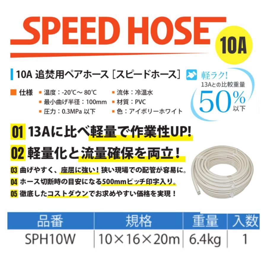 リビラック スピードホース SPEED HOSE 10A SPH10W 10×16×20M