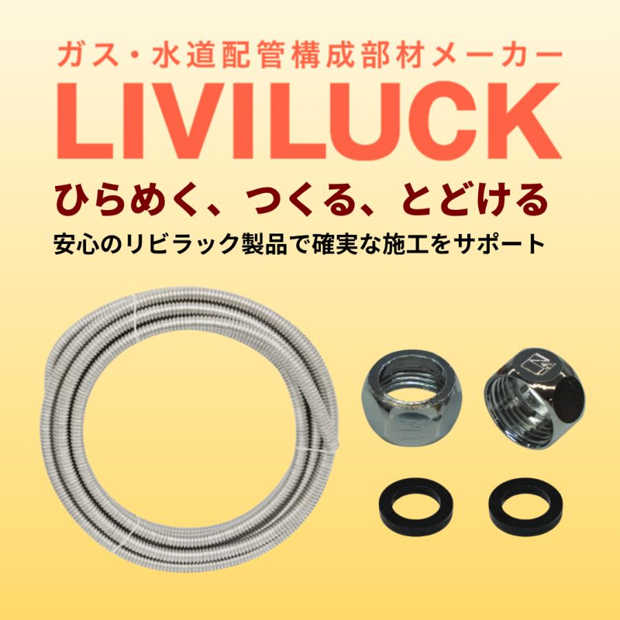 リビラック フレキパイプ HFL25-10 25A 10m巻＋袋ナット RN25PA 10個セット 水道フレキ 配管材料 施工用 業務用 交換 修理_1
