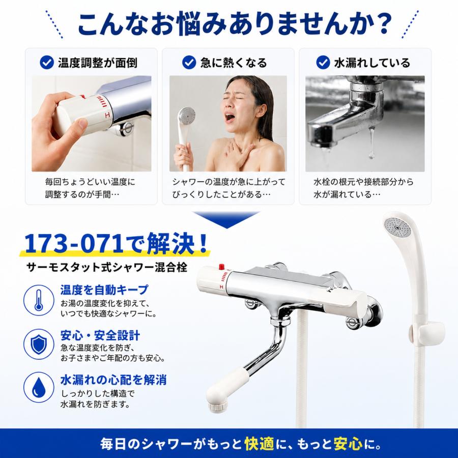 特別価格おまとめBOXセット カクダイ 173-071 サーモスタットシャワー混合栓 浴室用 シャワー水栓