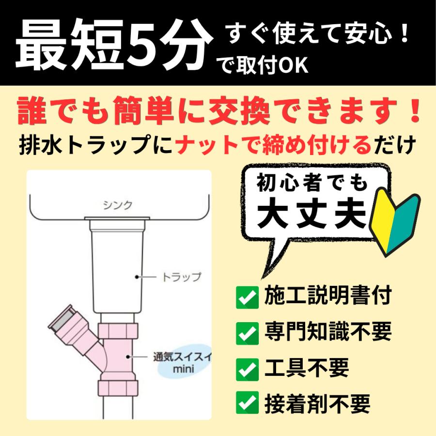 未来工業 VVD-40YG 通気スイスイmini ワントラップ用 排水通気弁 