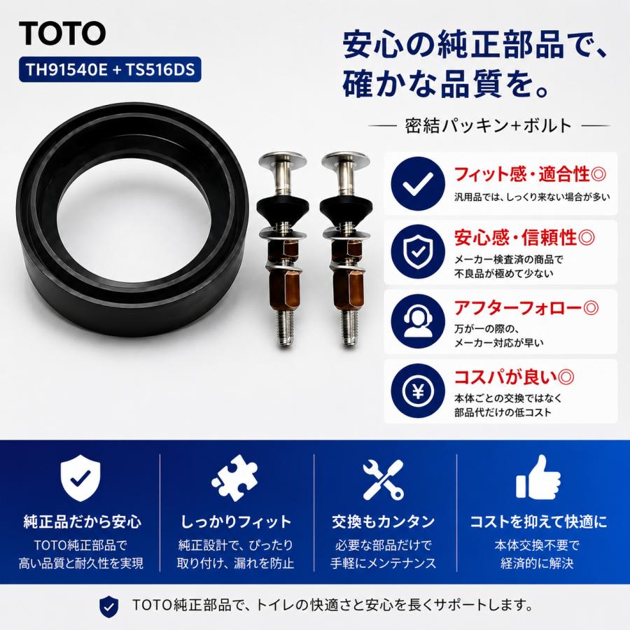 TOTO 密結パッキン TH91540E 密結タンク取付ボルト TS516DS S710 S721