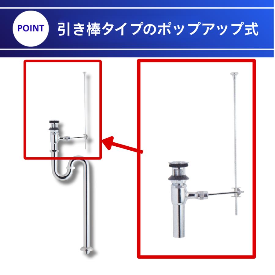ポップアップSトラップ 32mm SY-7S 32 三栄商会 洗面器用 排水トラップ 床排水 オーバーフロー対応 アフレ付 洗面台 排水金具 交換 DIY_3