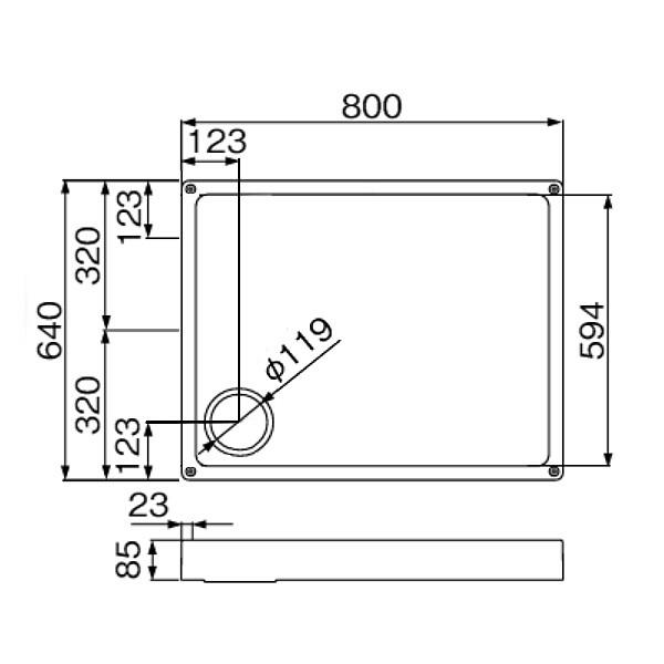 ミヤコ 部材 MB8064R 洗濯機パン 右 800×640 - 木材・建築資材・設備
