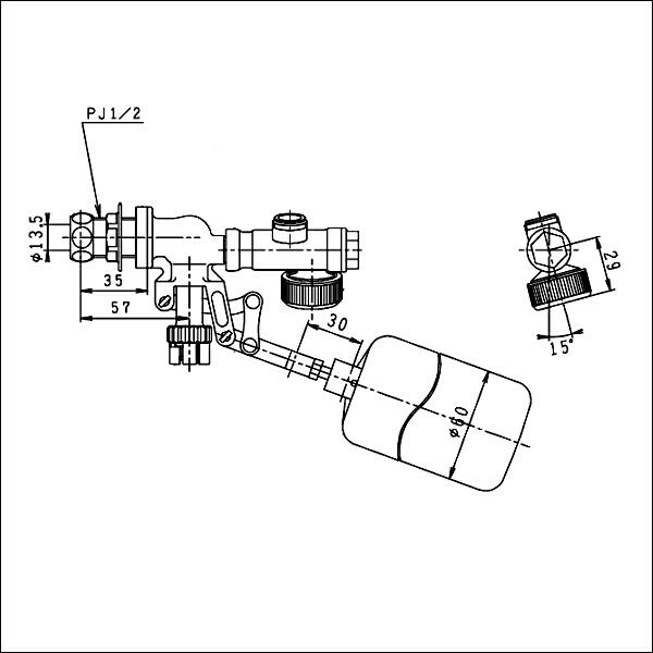 Janis（ジャニス工業） ボールタップ NC780LTGBN（連結管 P4236付） 適合品番 ： Janis