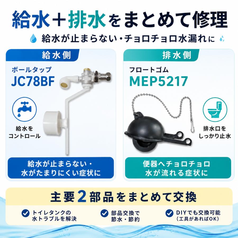 ジャニス工業 トイレタンク部品 T78A T512D T518D 修理セット JC78BF