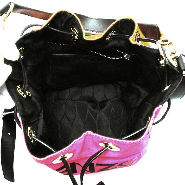 ケンゾー ショルダーバッグ 巾着型2wayショルダー ピンク/イエロー