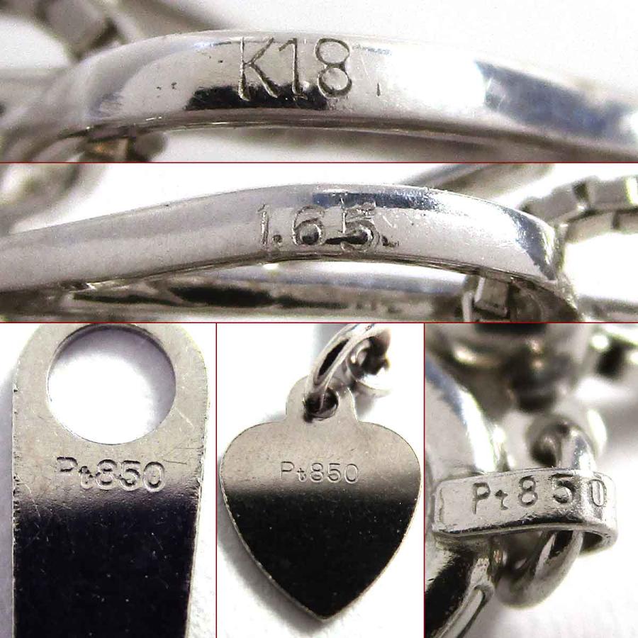 ノーブランド レディースネックレス ダイヤモンド Pt850/K18(WG) 中古 グレード：リサイクル・洗浄のみ サンヤ質店_4