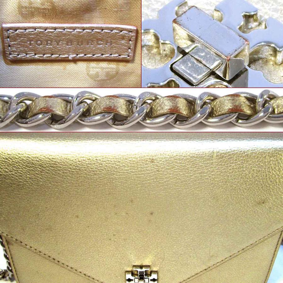 Tory Burch チェーンウォレット ゴールド トリーバーチ ショルダーバッグ チェーンウォレット ゴールド系 中古