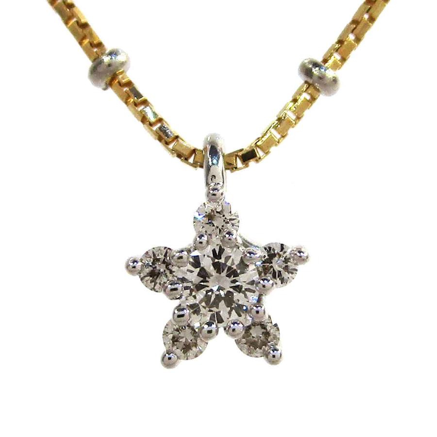 ノーブランド レディースネックレス ダイヤモンド K18/Pt850/K18WG