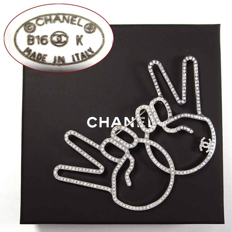 CHANEL ダブルC フルストーン パールブローチ シャネル アクセサリー B16K ダブルピースラインストーンブローチ