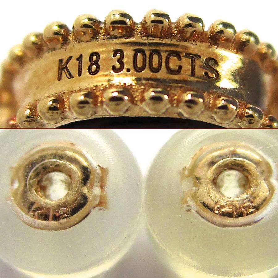 ノーブランド ピアス オニキス クローバー K18 中古 グレード