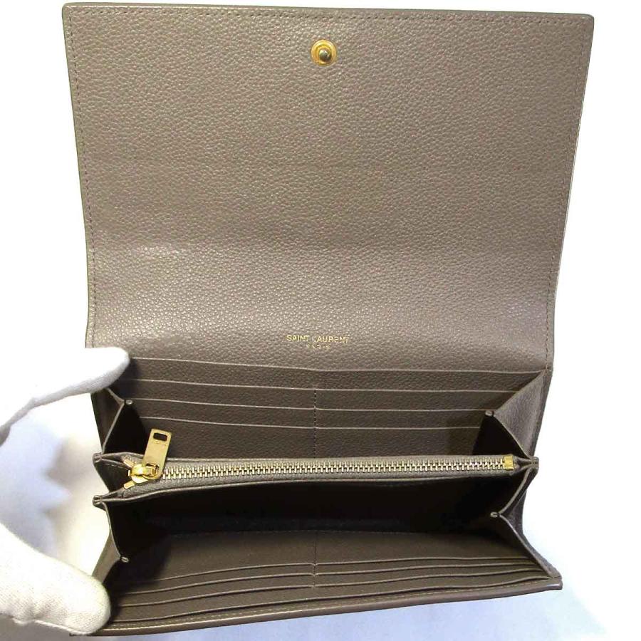 ●【美品】YSL サンローラン 二つ折り長財布 ベージュ CFP411567 SAINT LAURENT サンローラン 372264 カサンドラ 長財布 ベージュ系