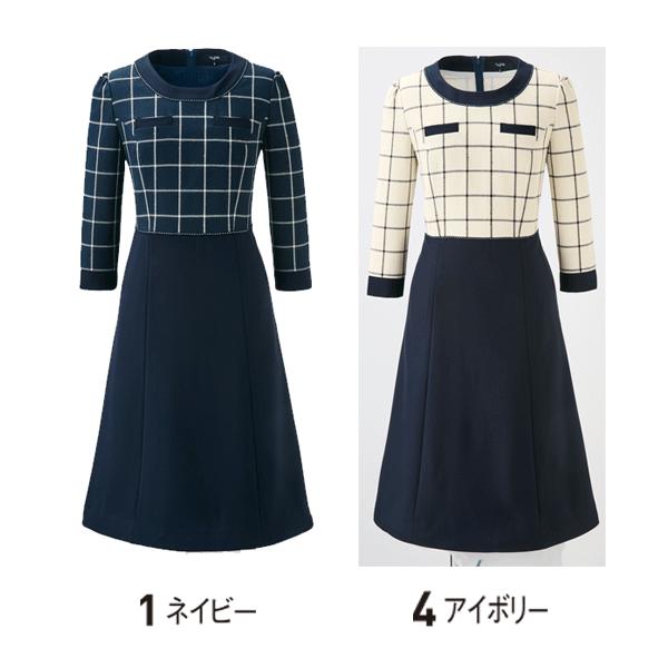 ワンピース　enjoieアンジョア　62010　事務服　17号から19号　SALEセール　22AW