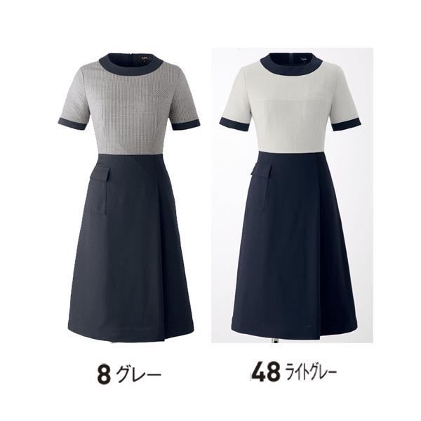 ワンピース　enjoieアンジョア　66740　事務服　SALEセール　22AW　17号から19号