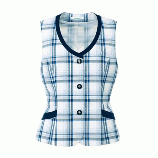 玄関先迄納品 U ベスト 17号から19号 ユニレディーunilady 事務服オフィスウェアy22ss 前開き サイズ 19号