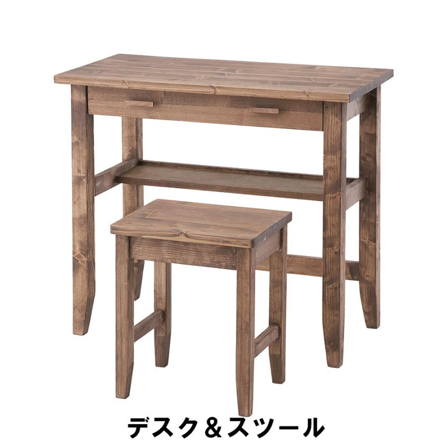 値下げ デスク＆スツール デスク 幅80 奥行40 高さ70cm スツール 幅36 奥行28 42cm イス チェア 椅子 いす チェアー スツール