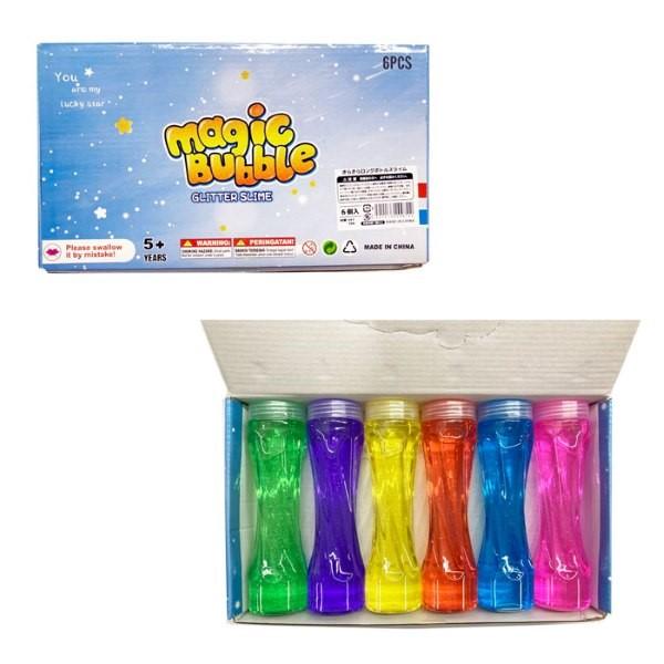 きらきら ロングボトル スライム 6個セット sy4988 大容量 縁日 景品