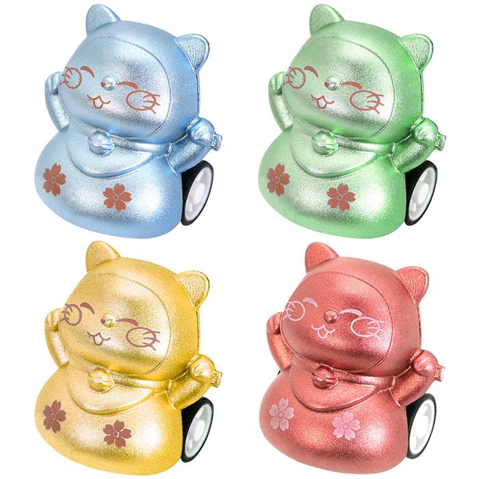 メタリック風 ミニ プルバック まねき猫 25個セット sy5449 夏祭り