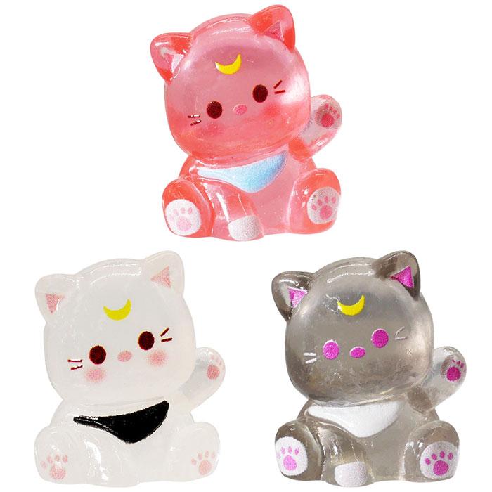 おまとめ中　　　　　　　　　　蓄光　ジャンピング猫　おすわり猫 おすわり 蓄光 ネコちゃん マスコット 30個セット sy5457 ゆうパケット