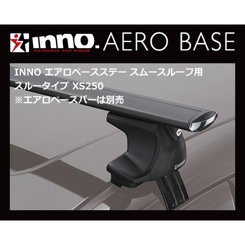 新版 INNO XS250 エアロベースステー スムースルーフ用 スルータイプ（4個1組）カーメイト