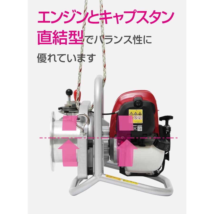 ウィンチ用キャプスタンと減速機ウィンチベッド付