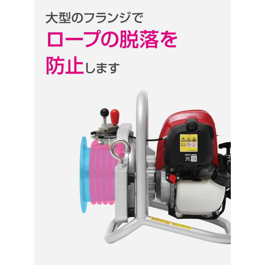 エンジンウインチセット 専用ロープ10mm径150m付 育良精機 EW-S500
