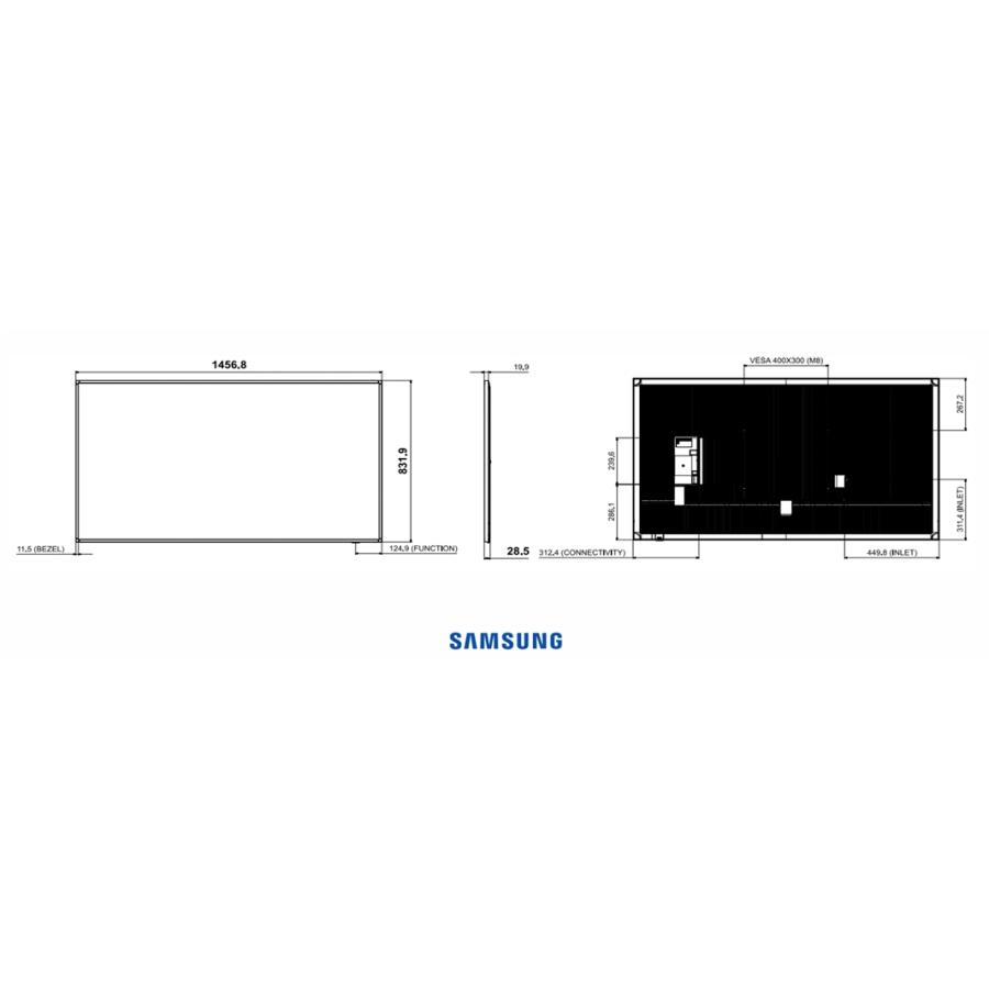 Samsung製 屋内向け 65インチ LCDディスプレイ QM65C 500nits : SANYU