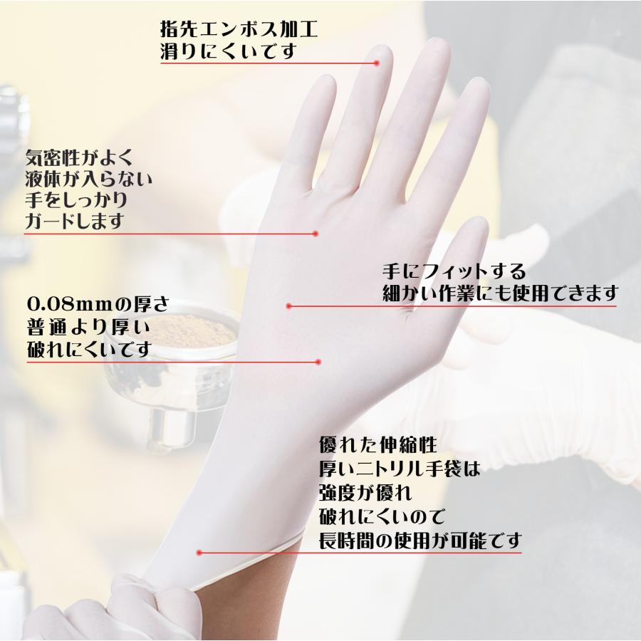 SANYU ＼500枚 ニトリル手袋 白／粉なし パウダーフリー 使い捨て