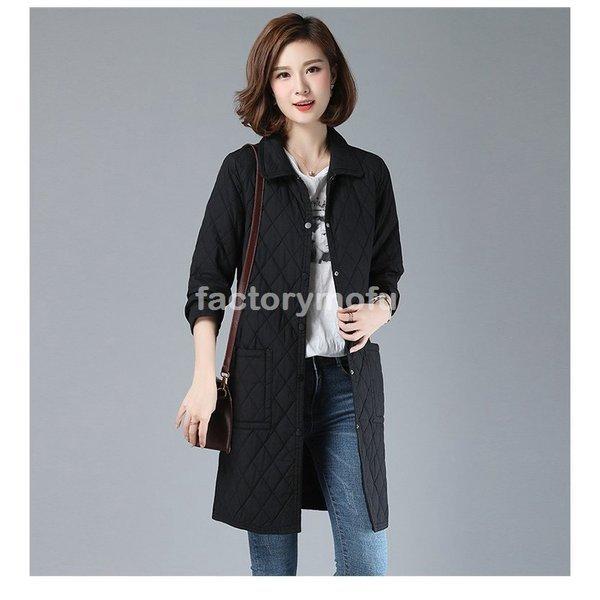 キルティングコート レディース ロング丈 コート ステンカラー M 3l 秋 冬 春 おしゃれ 17春大特価セール