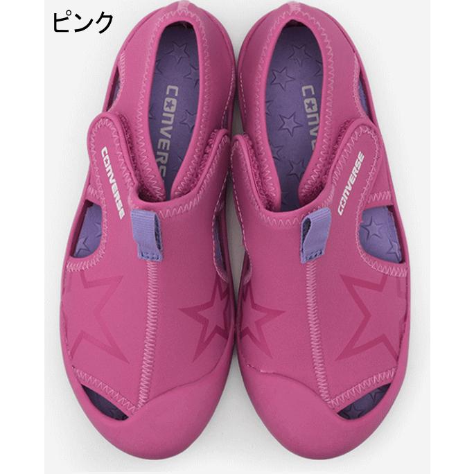 コンバース ジュニア キッズ サンダル アクア ウォーター シューズ CVST SD 子供靴 KIDS CVSTAR SANDAL キッズ CVスター ブラック ピンク グレー｜sanyuukutu｜02