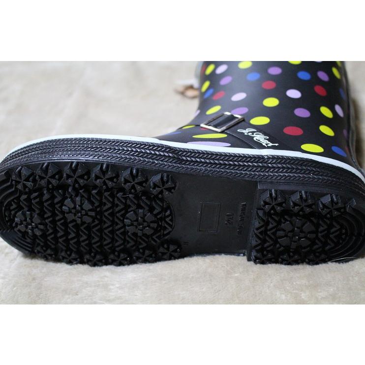 雪でも安心 レインブーツ 長靴 防寒 キッズ ジュニア 男の子 女の子 雪国対応 6792 レインボー 水玉 ブラック 黒 通園 通学 秋毎 24ｃｍ Nk6792 アイ ラブ シューズ サンユウ 通販 Yahoo ショッピング