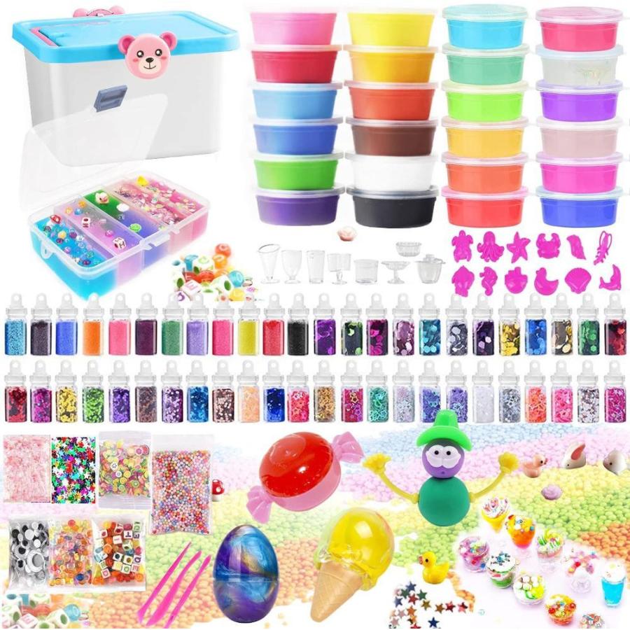 Uqtoo スライム キット 水晶粘土 Diy ねんど セット 室内遊び おもちゃ 手作りツール 金魚鉢ビーズ 果物切片 カラフルフォーム紙吹雪 粘 おしゃれ遊び Www Mantraman Com Mx