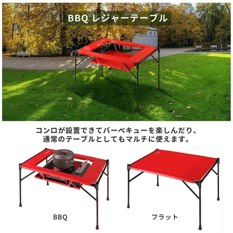 Kingcamp アウトドア テーブル キャンプ バーベキューテーブル Diy組合 ランタンスタンド 折りたたみ レジャー アルミ ロールテーブル アウトドアカセットコンロ