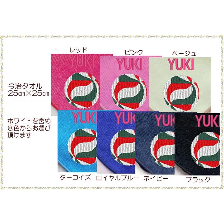 送料無料 バレーボール 刺繍 名入れ 今治タオル ハンカチ 卒団 卒業