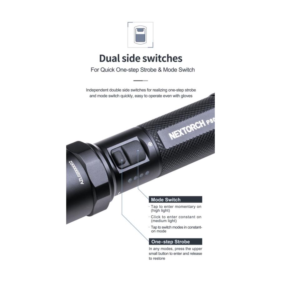 NEXTORCH 懐中電灯 フラッシュライト P80 警察仕様 USBケーブル NEXTORCH 懐中電灯 フラッシュライト P80 警察仕様 USBケーブル