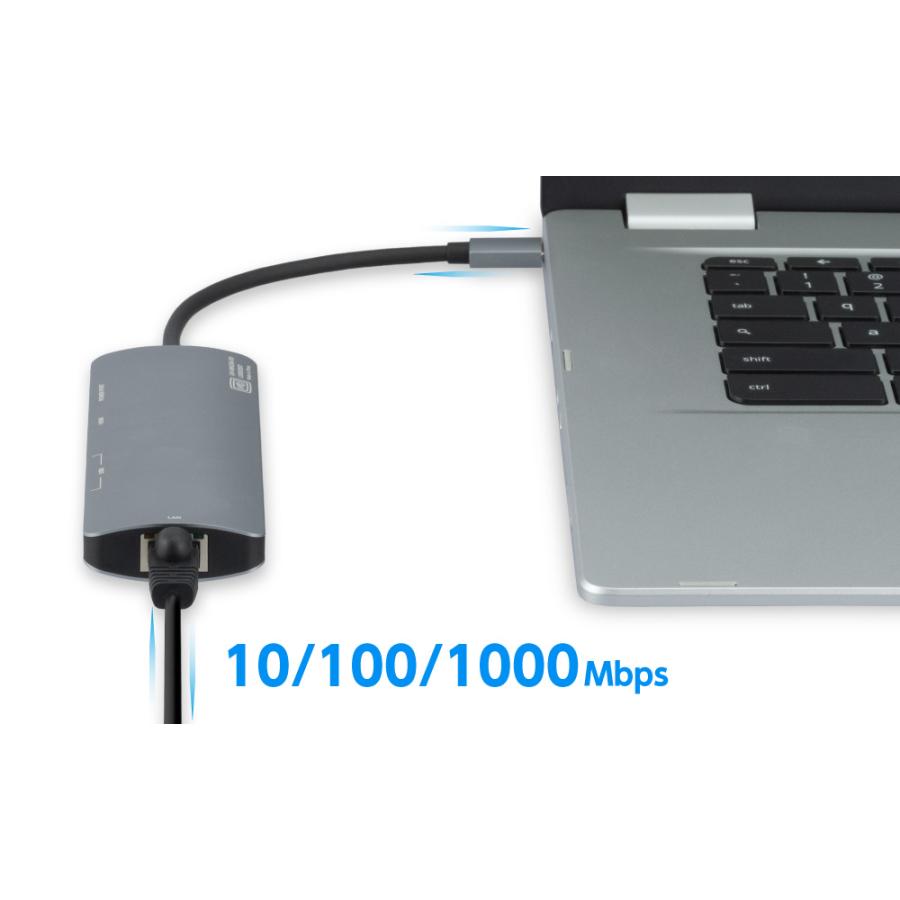 5in1 ドッキングステーション USB Type-C HDMI 有線LAN ネットワーク接続 映像出力 充電 USB3.2 Gen1対応USBポート搭載 GH-MHC5A-SV/3749/送料無料メール便｜saponintaiga｜09