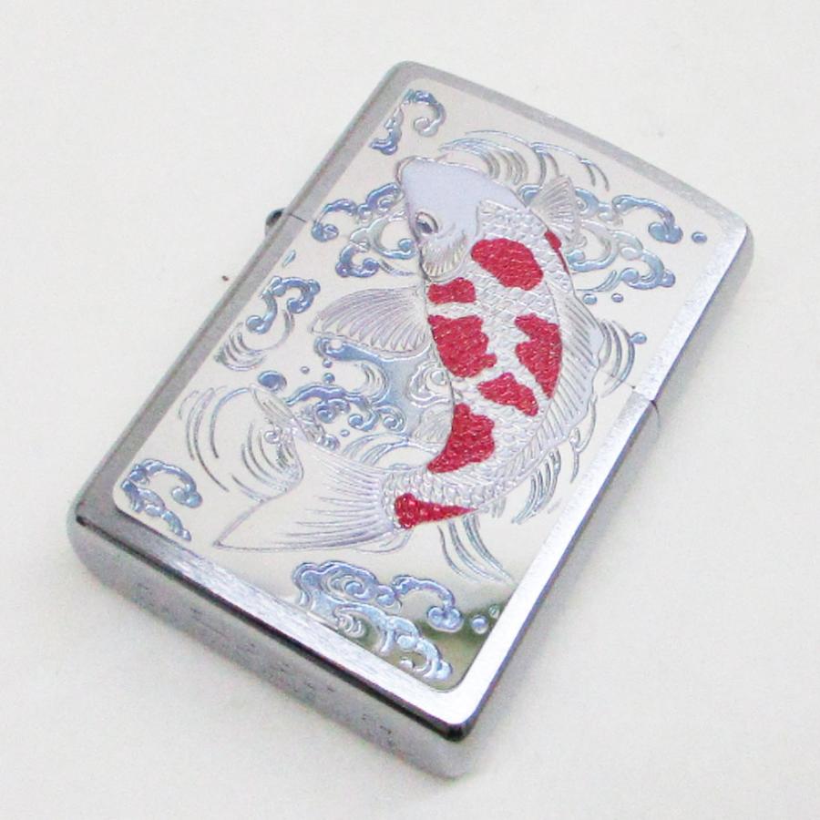 ジッポー オイルライター USA Zippo 和柄シリーズ 昇り鯉 CP-KC/送料無料メール便 ポイント消化_1