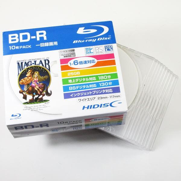 BD-R 録画用 ブルーレイ ディスク 25GB 6倍速 スリムケース入り10枚組 HIDISC HDBD-R6X10SC/2421ｘ１個/送料無料｜saponintaiga｜03
