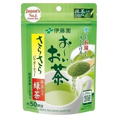 伊藤園 粉末インスタント 緑茶 お〜いお茶 さらさら抹茶入り緑茶 40g  約50杯分 5292ｘ２袋/卸/送料無料メール便 ポイント消化｜saponintaiga