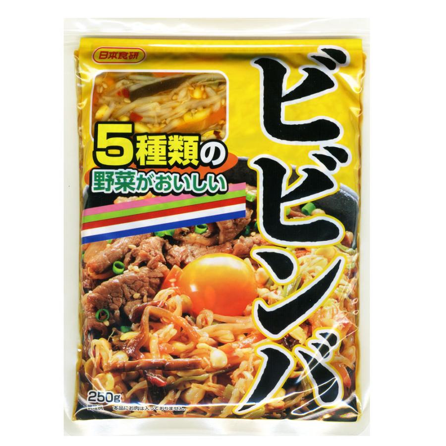 ビビンバ ピビンパ ナムル ５種類の野菜がおいしい 簡単混ぜるだけ 250g/3人前 日本食研 4631ｘ２袋セット/卸｜saponintaiga