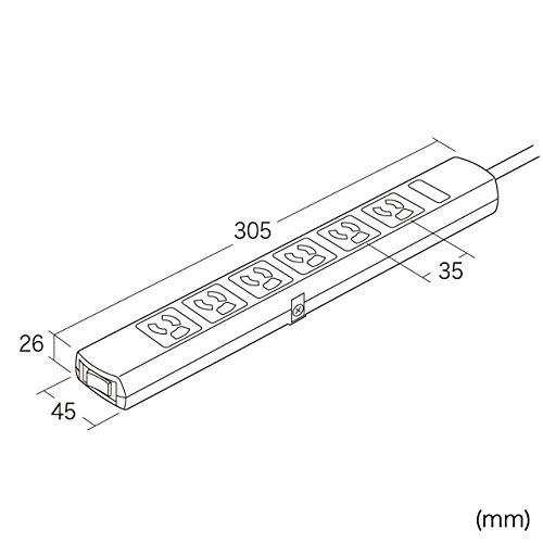 サンワサプライ 電源タップ 3P・6個口 5m TAP-36MG-5｜sapphire98｜05