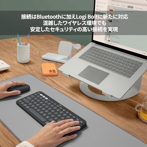 ロジクール ワイヤレスマウス PEBBLE MOUSE2 M350sGR 薄型 静音 Bluetooth Logi Bolt マウス 無線 ワイ｜sapphire98｜04