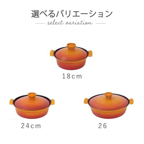 鍋・卓上鍋・3~5人用 武田コーポレーション(Takeda corporation) オレンジ 8.5号 軽量土鍋風卓上鍋26cm YKDT-26｜sapphire98｜03