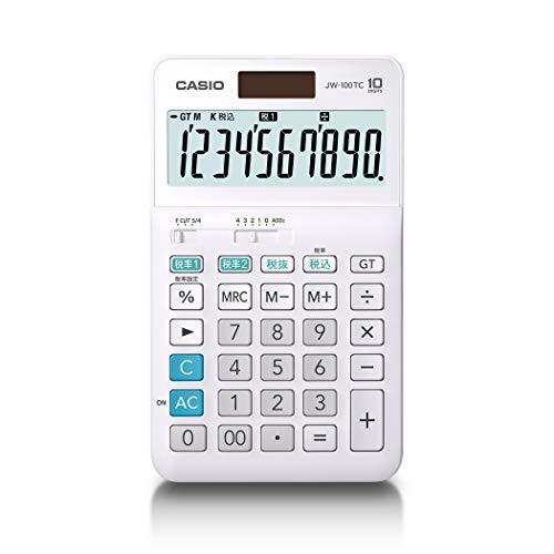 カシオ W税率電卓 10桁 税計算 ホワイト ジャストタイプ JW-100TC-N｜sapphire98｜02