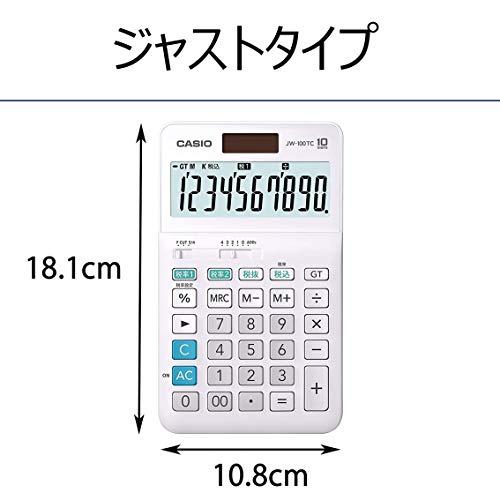 カシオ W税率電卓 10桁 税計算 ホワイト ジャストタイプ JW-100TC-N｜sapphire98｜05