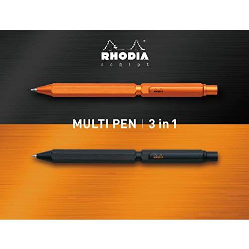 ロディア 多機能ペン スクリプト マルチペン ボールペン 油性 0.5mm 2色(黒・赤)&シャープペン 0.5mm アルミニウムボディ ヘアラ｜sapphire98｜03