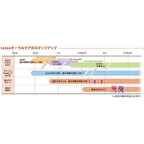 コンビ Combi テテオ teteo はじめて歯みがき 乳歯ブラシセット (歯の本数の目安:1本~) 握りやすいふっくら形状グリップ｜sapphire98｜04