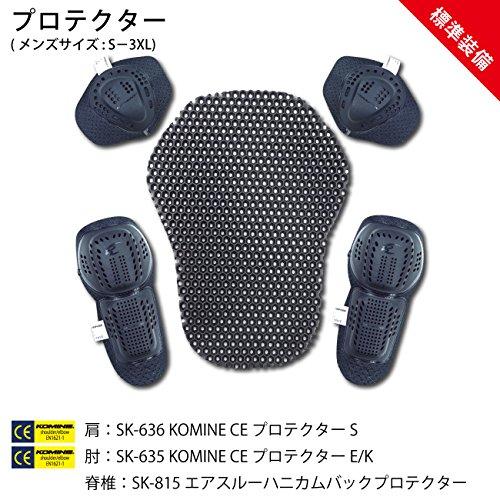 コミネ(KOMINE) バイク用 ハーフメッシュパーカ ブラック/レッド XL MJ-004 1174 春夏秋向け メッシュ素材 CE規格レベル｜sapphire98｜04