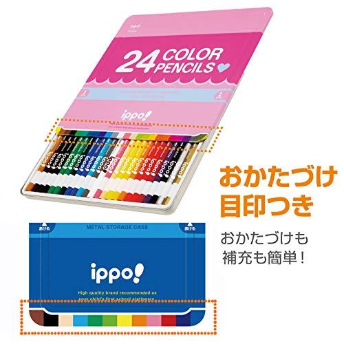 トンボ鉛筆 色鉛筆 ippo スライド缶入 24色 ナチュラル CL-RNAN0424C｜sapphire98｜05